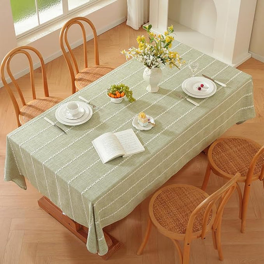 Zobesta Sage Green Table Cloth 60 x 84 Inch, Green Linen Tablecloth for Rectangle Tables, Heavy Weight Washable Farmhouse Soft Boho Tablecloth for Party, Holiday, Picnic, Dining, Outdoor,Fall