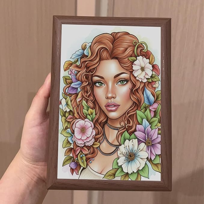 ZHIJIANHZ Coloring Book for Adults with Detailed Portraits and Fashion Illustrations, 30 Pages of People and Character Designs for Artistic Relaxation, 6.7x6.7 Inch for Stress Relief