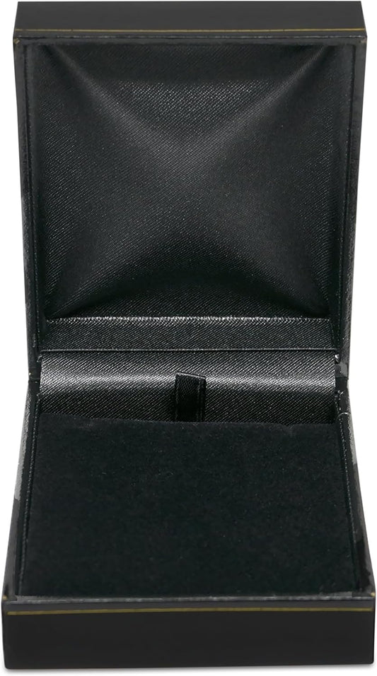 Novel Box Black Jewelry Box for Pendants 2.5x2.62x1 Inches - Pendant Gift Boxes with Gold Trim - Faux Leatherette Pendant Storage Case - Gift Presentation Cases for Pendants/Necklaces