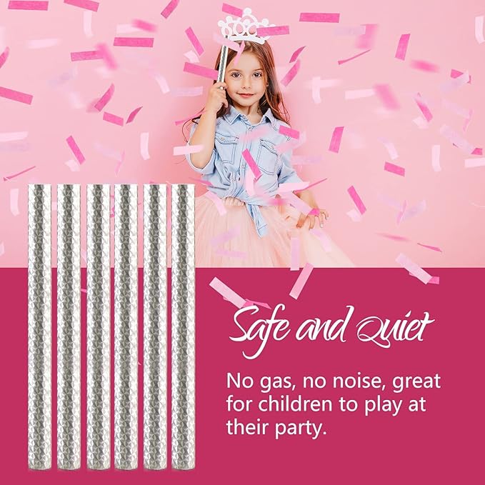 BATTIFE It's a Girl, 30Pack Gender Reveal Confetti Sticks, Tissue Paper Confetti Flick Flutter Wands for Baby Girl Shower, Wedding, Birthday Party Supplies Decoration, Shoot Poppers, 14inch Pink