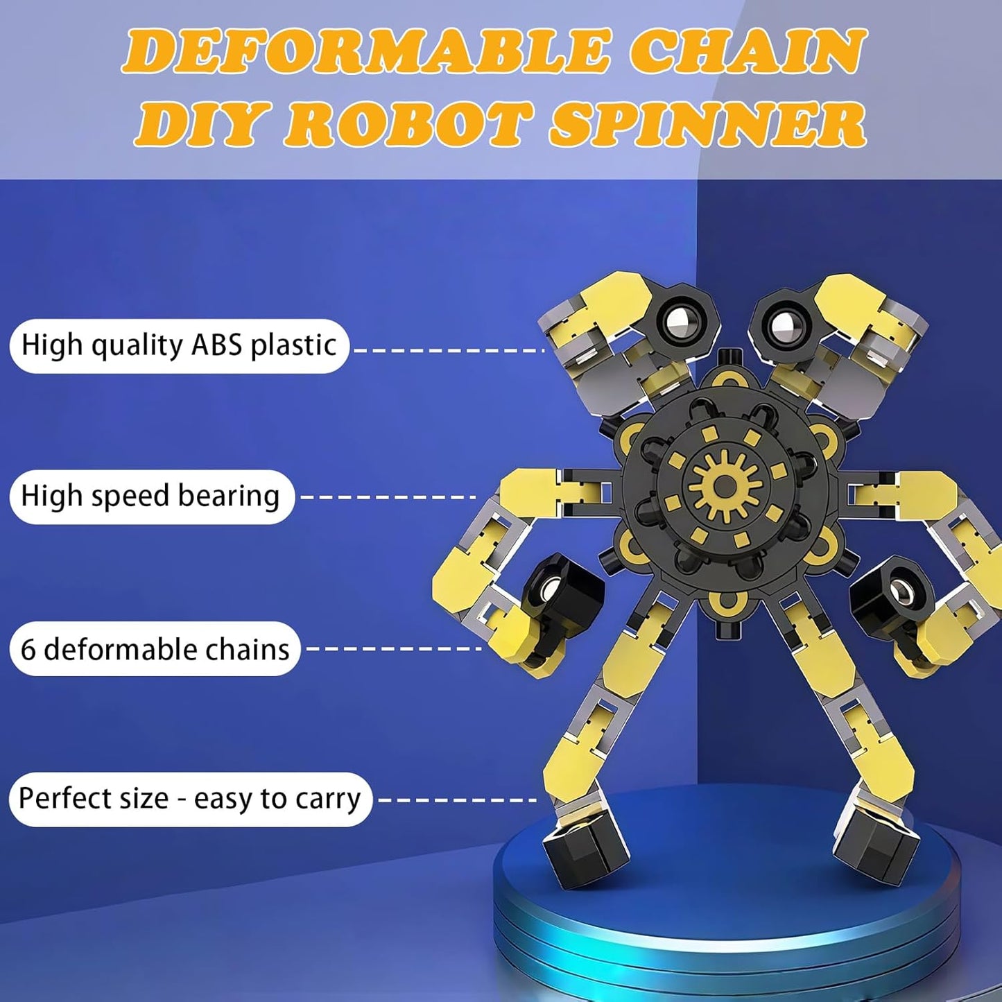 12pcs Transformable Fidget Spinners Children's Advanced Fidget Toys for Stress Relief Ideal Fidget Spinners for Sensory Toys for Boys and Girls with Autism，Party Favors