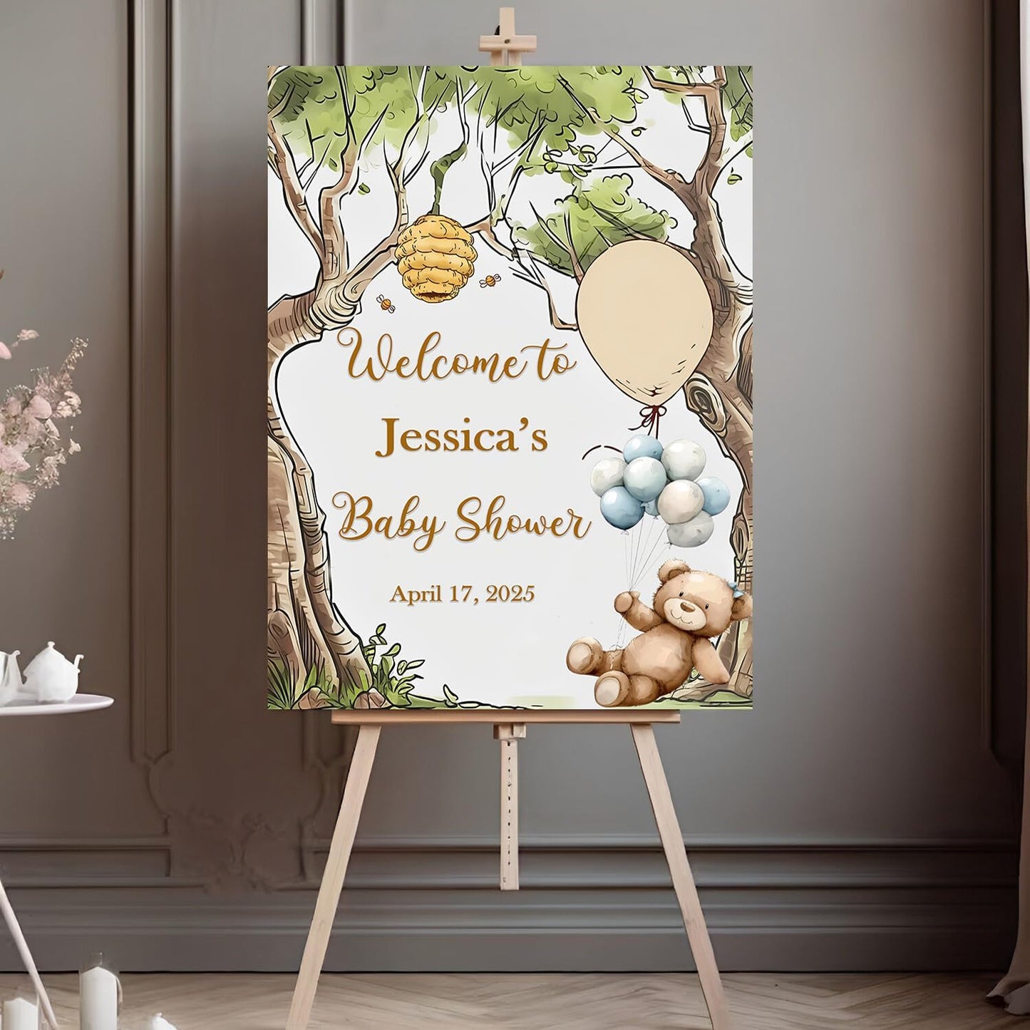 Custom Baby Shower Sign, Wildflower Baby Shower Welcome Sign, Floral Baby Shower Sign, Baby Shower Decorations, Safari Animals Baby Shower Sign, Baby Shower Yard Sign