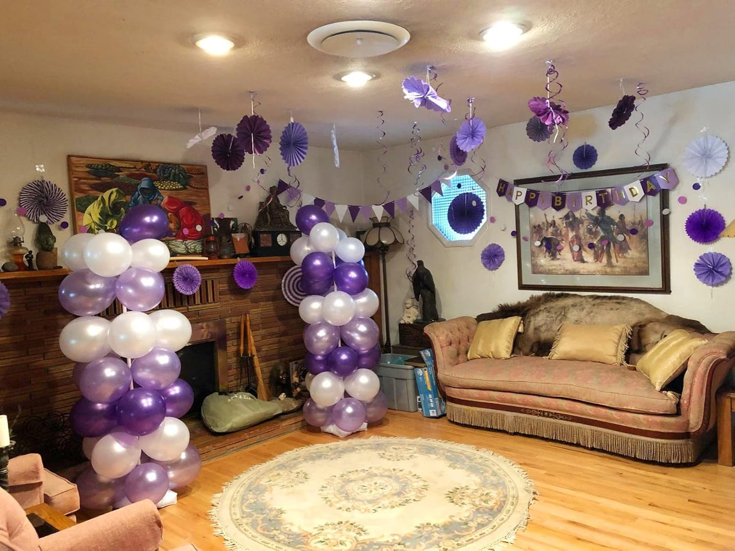 30 pcs Purple Hanging Swirl Decorations Swirls Party Decorations Plastic Party Streamer for Ceiling, 26"