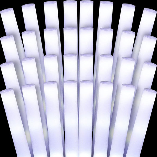 Liliful 100 Pcs Glow LED Cheer Sticks Light up Glow Sticks Wedding Wand for Birthday Wedding Bridal Shower Raves Carnival Concert Glow in the Dark Party Favors Supplies(White)