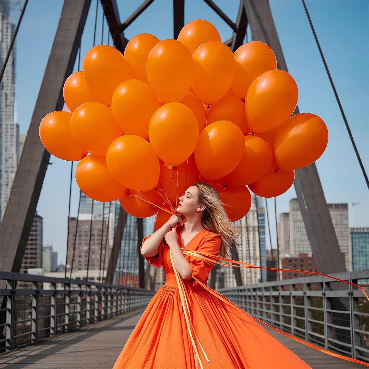 Orange Balloons 100 Pack 12 Inch Orange Latex Balloons for Thanksgiving Halloween Baby Shower Birthday Party Decorations