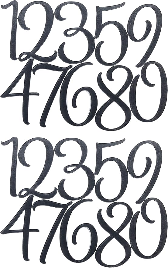 SOWAKA 2 Sets Acrylic Number 0-9 Large Cake Toppers Mirrored Picks for Birthday Cake Wedding Decoration Baby Shower Anniversary Parties (Black)