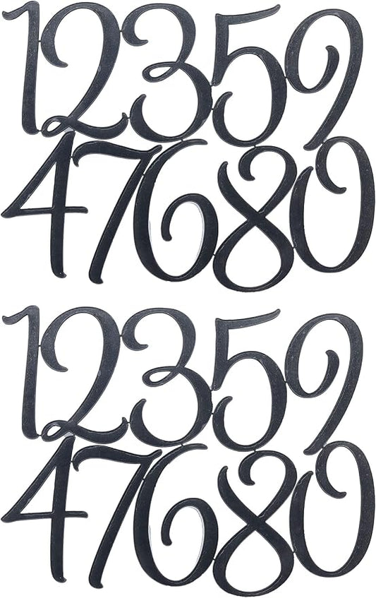 SOWAKA 2 Sets Acrylic Number 0-9 Large Cake Toppers Mirrored Picks for Birthday Cake Wedding Decoration Baby Shower Anniversary Parties (Black)