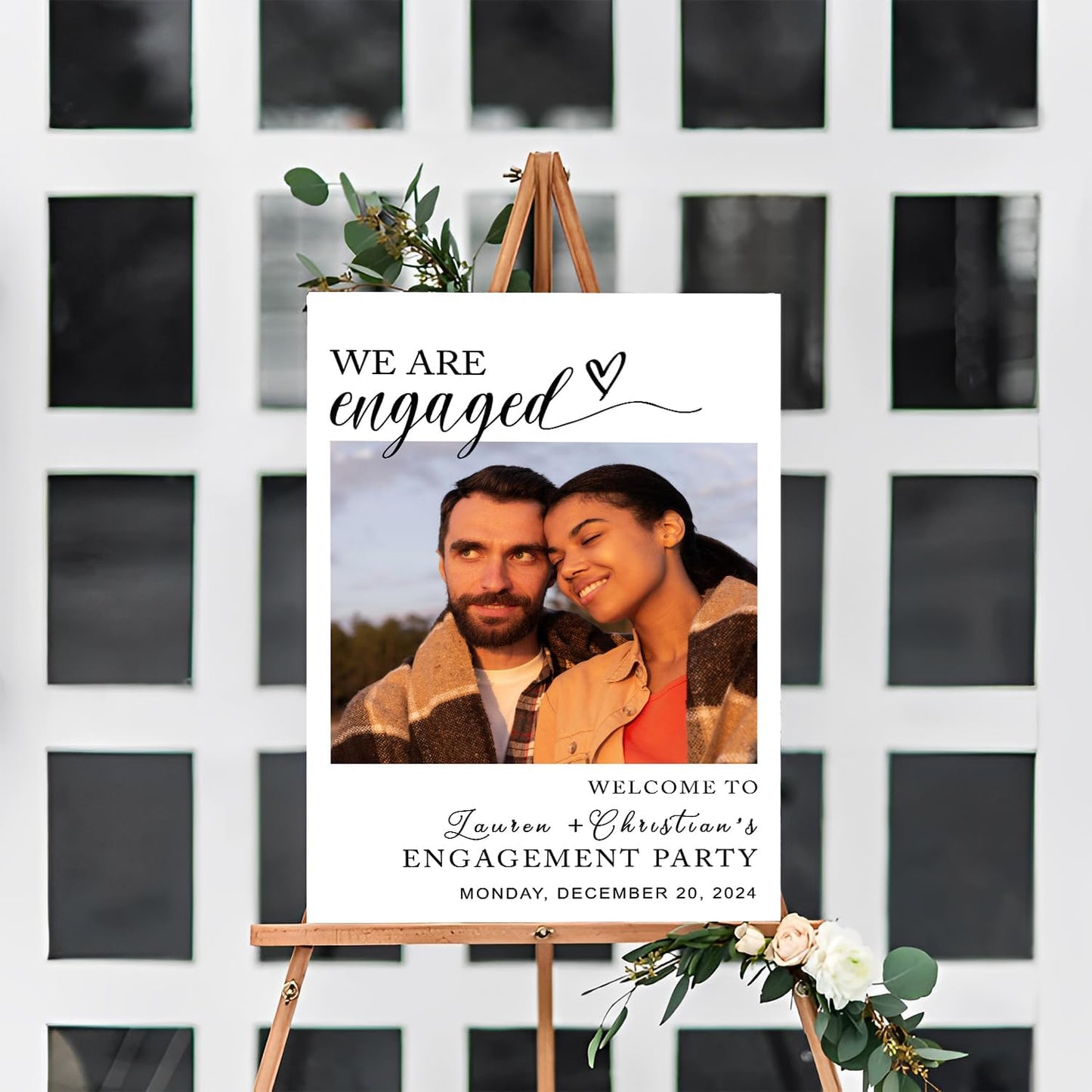 Minimalist Engagement Party Welcome Sign - We Are Engaged Photo Sign, Modern Printable