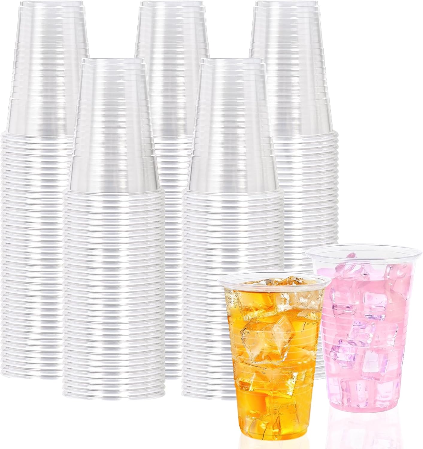 16 oz Clear Plastic Cups, 200 Count Disposable, Cocktail Party, PP Clear for Party, Hot/Cold Beverages, Soda, and Wedding(16oz 200count)
