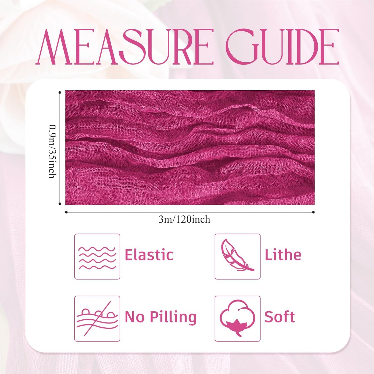 Wokceer Cheesecloth Table Runner 2Pack 10FT Fuchsia Boho Gauze Cheese Cloth Table Runner for Party Long Rustic Sheer Table Runners for Baby Bridal Shower Wedding Easter Table Decor