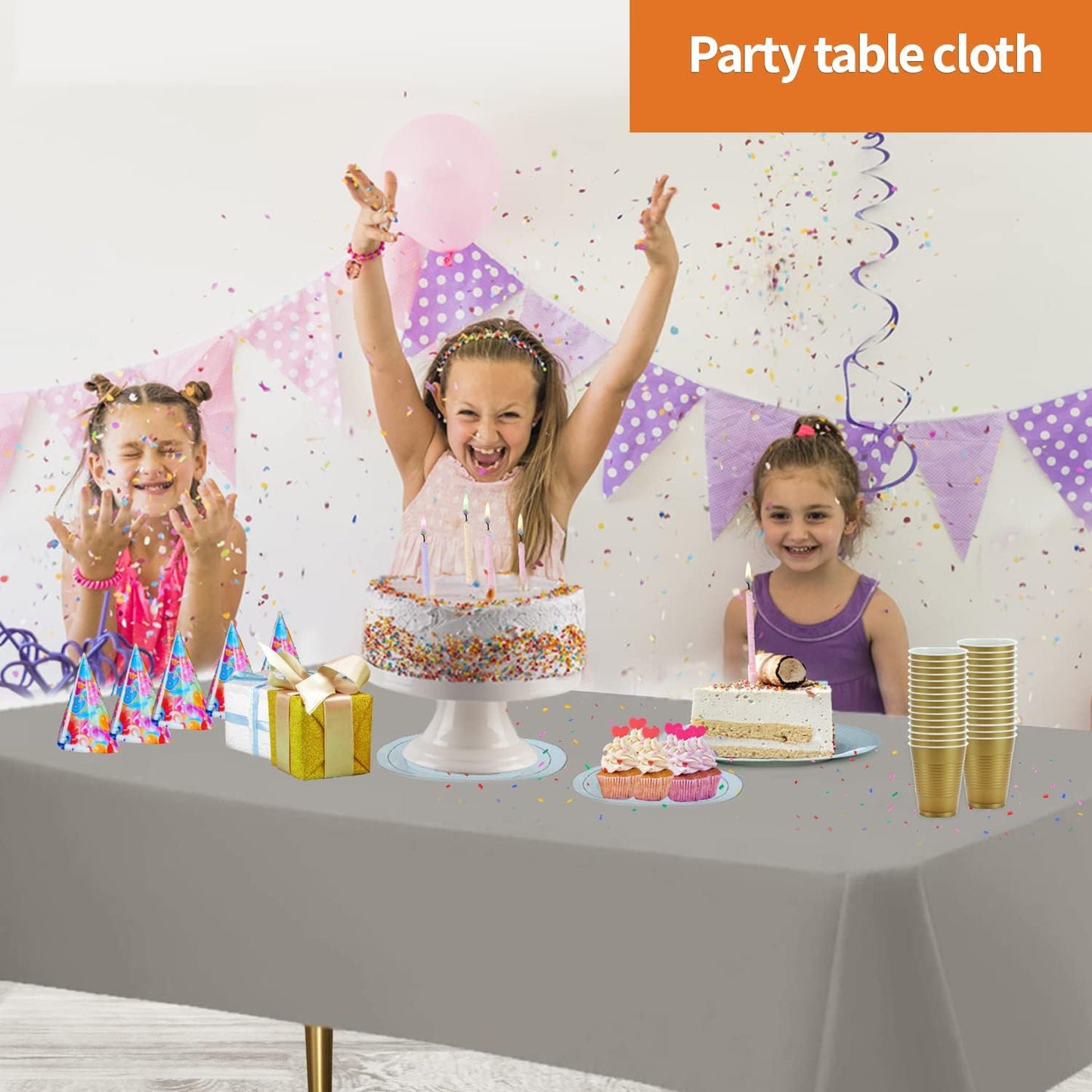 Silver Disposable Plastic Tablecloth for Rectangle Tables (12 Pack) Premium Decorative Table Cloths for Parties, Events & Weddings, Indoors & Outdoors, 54 x 108 inches, Plastic Table Cover