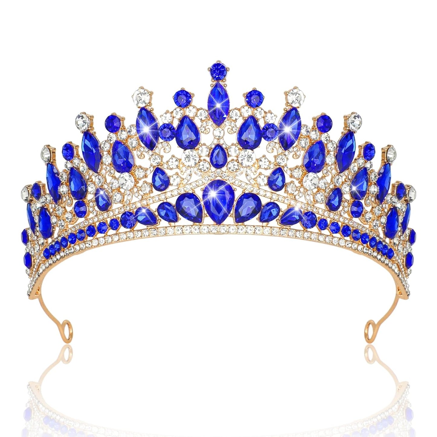 CAVETEE Birthday Crowns for Girls, Blue Tiaras and Crowns for Women and Girls Princess Crown and Tiara for Birthday Queen Parties Pageant Prom