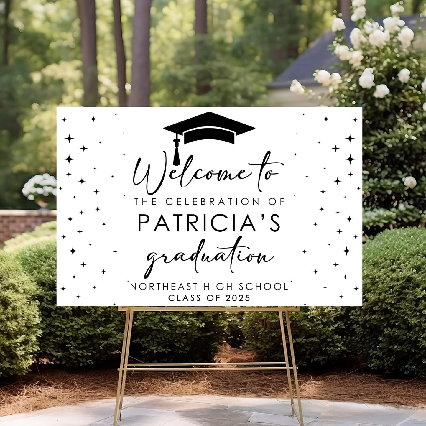 Personalized Graduation Yard Sign, Class of 2025 Sign, Modern Minimalist Graduation Party Welcome 2025, Welcome To Celebration Sign, Grad Party Decorations