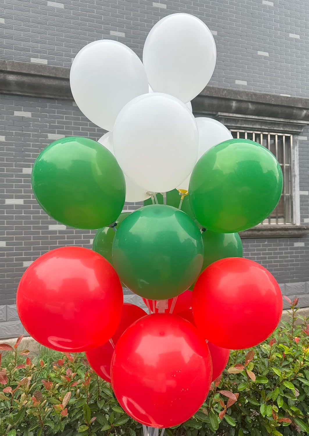 60 Pcs 12-Inch Latex Balloons in Red, Green, and White - Perfect for Christmas, New Year,Graduation, Birthday, Baby Shower, and Party Decorations