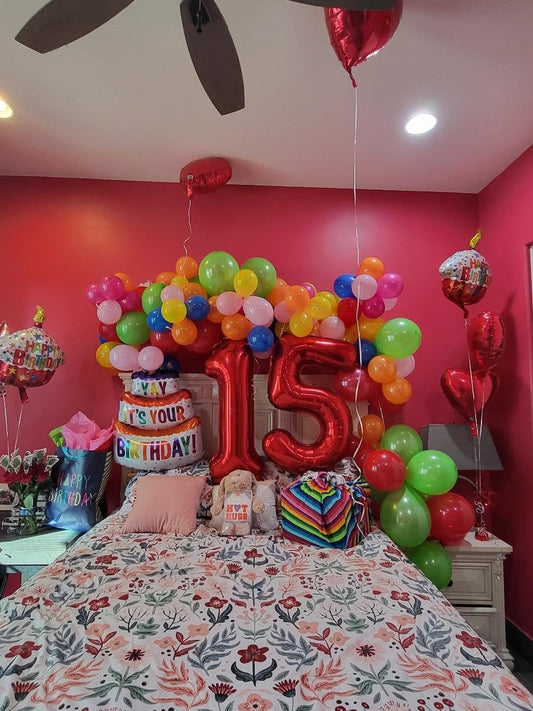 Smlpuame 40 inch Number Balloon 0-9 Red Large Number 15 Balloons,Digital Balloons for Birthday Party Celebration Decorations Supplies, Helium Foil Number Balloons for Wedding Anniversary