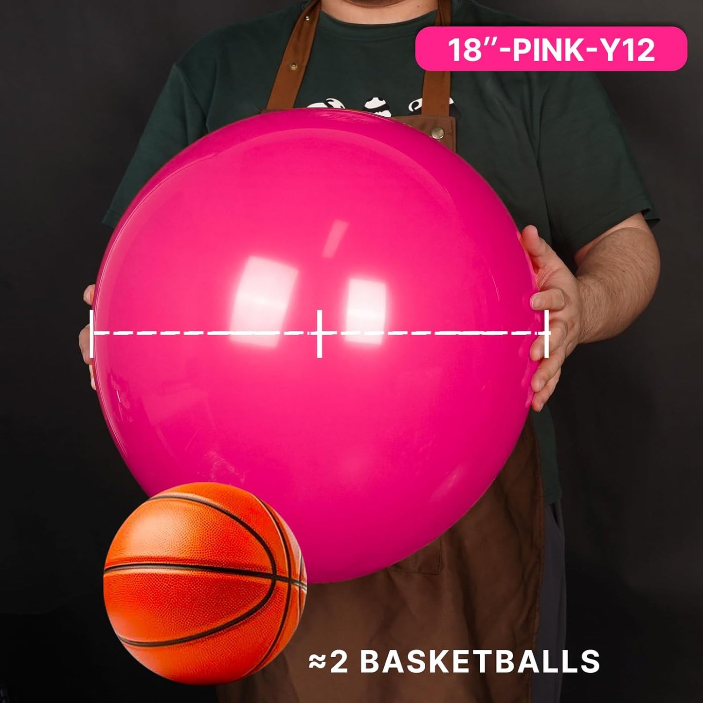 PartyWoo Hot Pink Balloons 20 pcs 18 Inch Large Big Jumbo Giant Dark Pink Magenta Fuchsia Latex Helium Balloons for Wedding Baby Shower Gender Reveal Birthday Party Decorations Pink-Y12