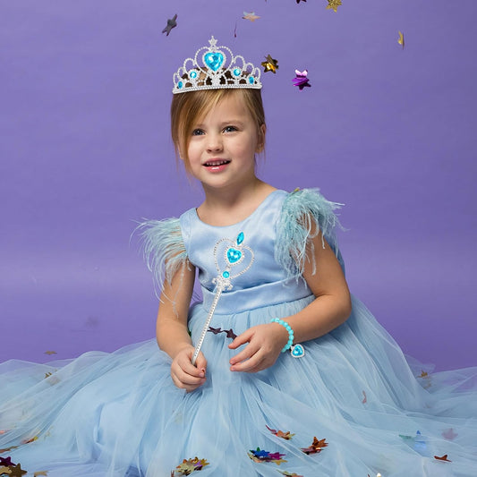 IGMaryBox Princess Dress Up Set – Diamond Crown, Magic Wand & Bracelet for Girls