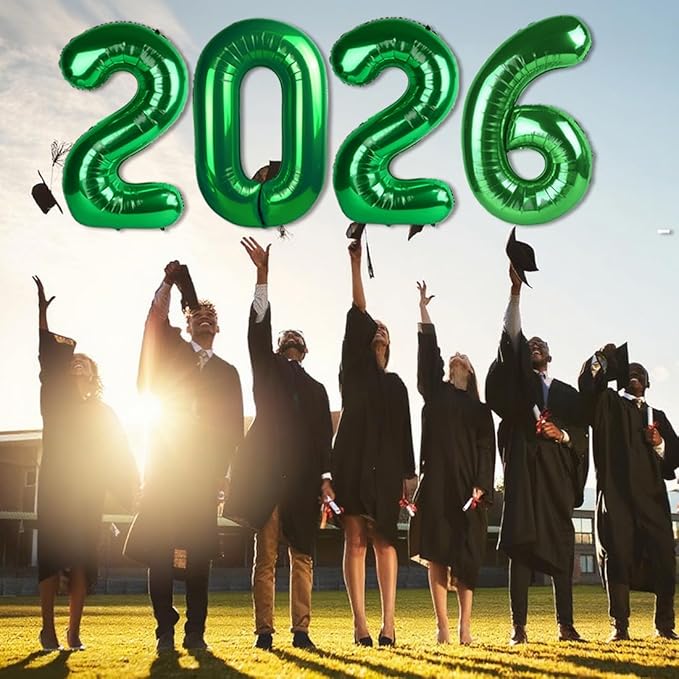Dark Green 2026 Number Balloons, 40 Inch Balloon, New Years Eve Decorations, Balloons for New Years Eve Party Supplies 2026, Graduation Decoration, 2 6 20 26 Birthday Parties