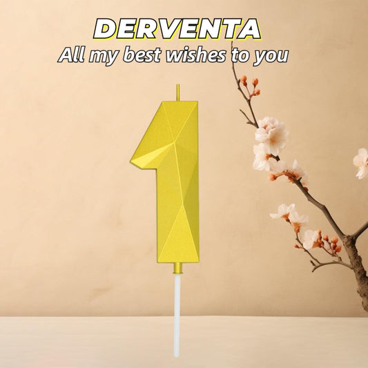DERVENTA Large Birthday Candle Number 3D Gold 3.7 inch Party Celebration Anniversary Decoration Cake Topper 1 Piece (Number 30 Gold)