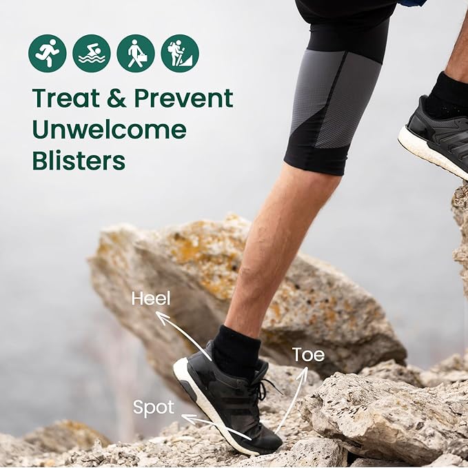 Gel Blister Bandages Hydrocolloid Bandages - Welnove 21ct Blister Cushions (Spot Pack) - Blister Bandages for Heel, Toe & Foot - Blister Pads for Prevention & Recovery - Water Resistant Bandages