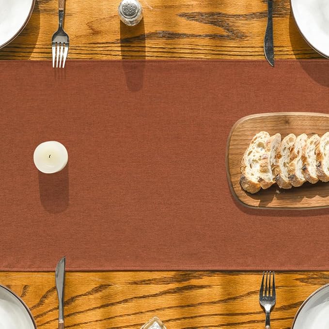 Artoid Mode Rusty Orange Table Runner, Seasonal Fall Thanksgiving Washable Kitchen Dining Table Decoration for Home Party Decor 13x36 Inch