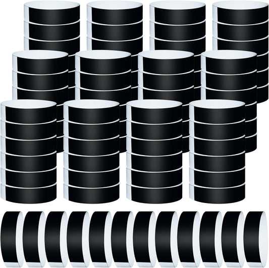 1200 Pcs Plastic Paper Wristbands for Events Neon Color Wrist Bands Concert Identification Wristbands Paper Bracelets Wristbands Party Hand Bands (Black)