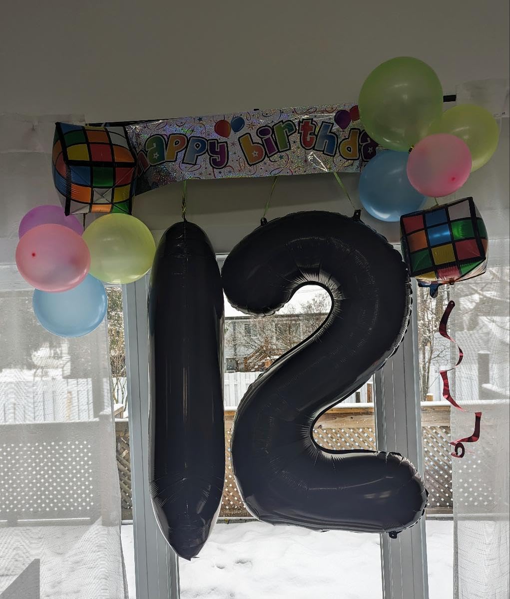 Smlpuame 40 inch Number Balloon 0-9 Black Large Number 11 Balloons,Digital Balloons for Birthday Party Celebration Decorations Supplies, Helium Foil Number Balloons for Wedding Anniversary