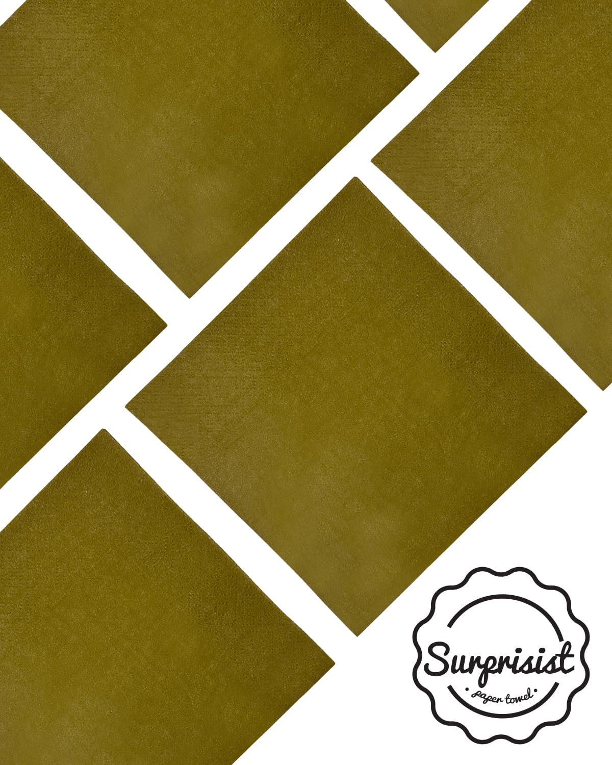 Olive Green Cocktail Napkins 5 * 5inch disposable Beverage Napkin paper for Cocktail, Wedding, Dinner，Birthday Party Dessert Wine Paper Napkins（ 120 Count）