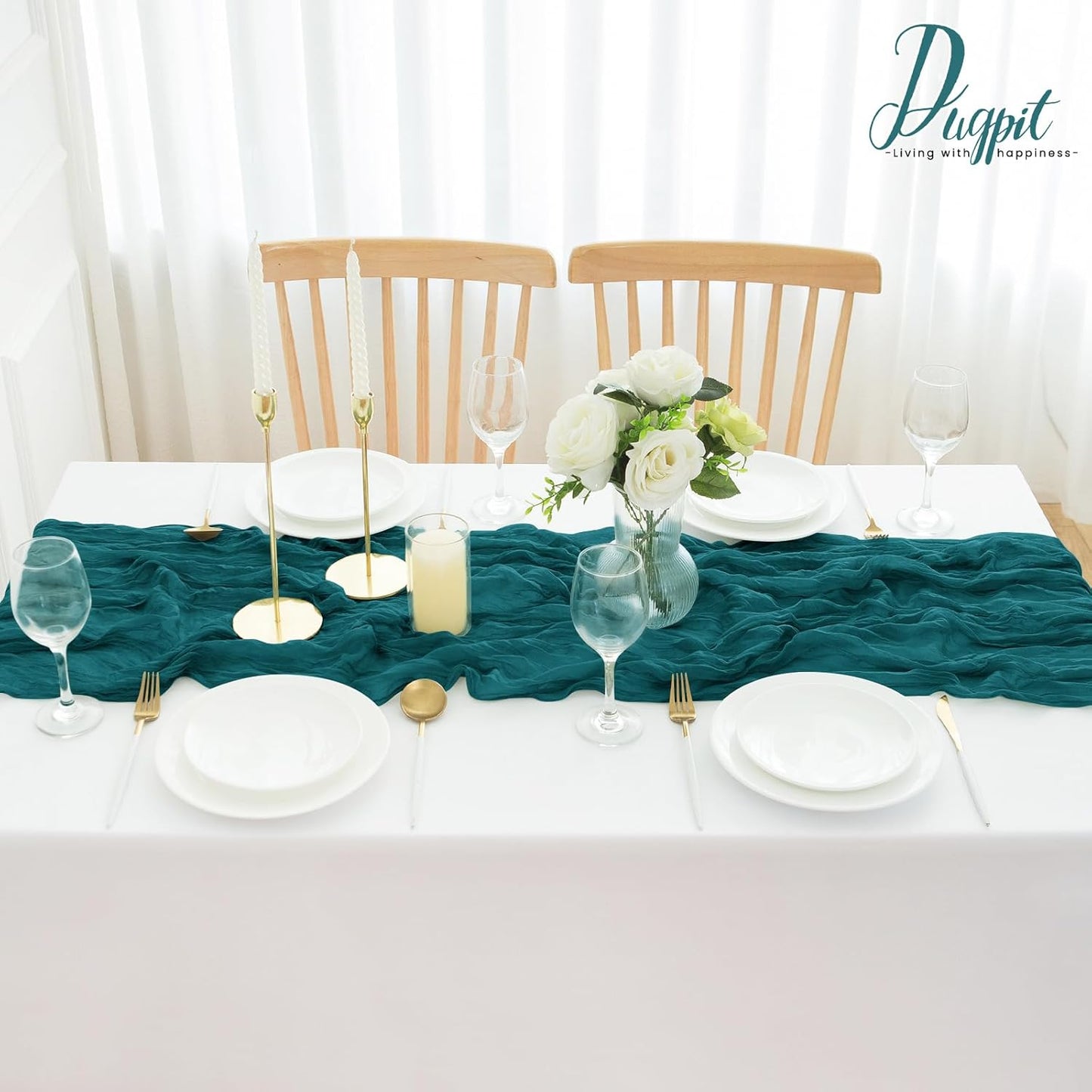 16Pack Teal Cheesecloth Table Runner 10FT Cheese Cloth Table Runner 35x120Inch Long Boho Table Runners Rustic Gauze Table Runners for Party Wedding Bridal Shower Baby Shower Decorations
