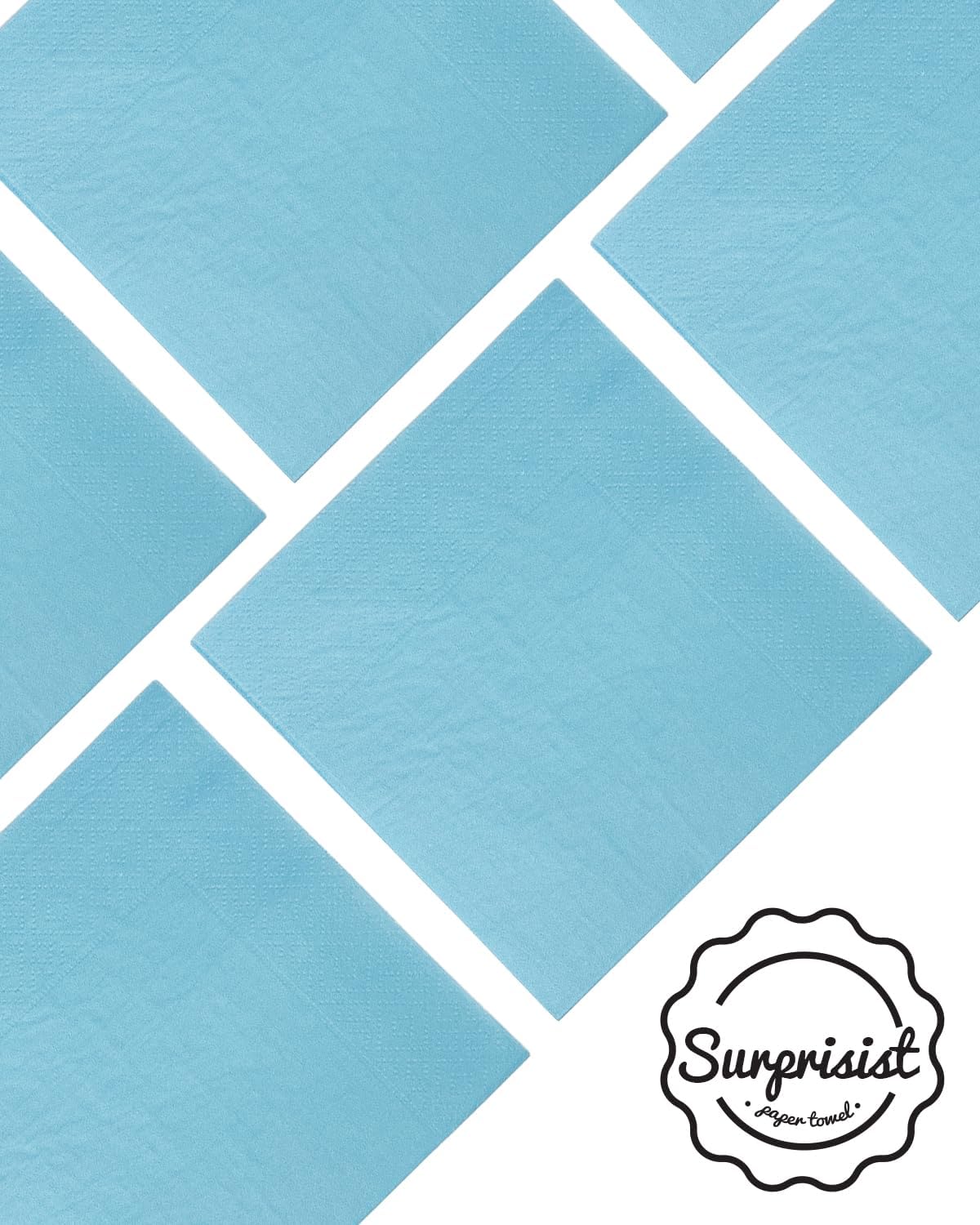 Bright Blue Cocktail Napkins 5 * 5inch disposable Beverage Napkin paper for Cocktail, Wedding, Dinner，Birthday Party Dessert Wine Paper Napkins（ 120 Count）