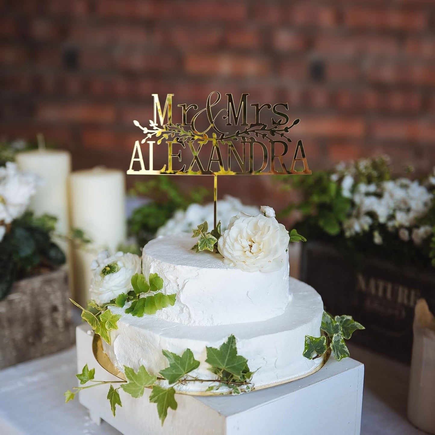 Wedding Cake Toppers in Mr and Mrs Cake Topper Personalized,16 Colors Cake Decoration,Custom Cake Topper Wedding Bride and Groom