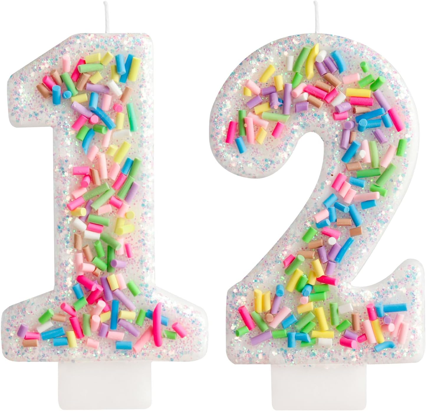 Girls Colorful Candy Birthday Candle,12th Birthday Candle Cake for Party Supplies Decoration,2.76 inch Number 12 Girl Boy Cake Topper Wedding Anniversary Pastel Sweet Theme Party Decoration