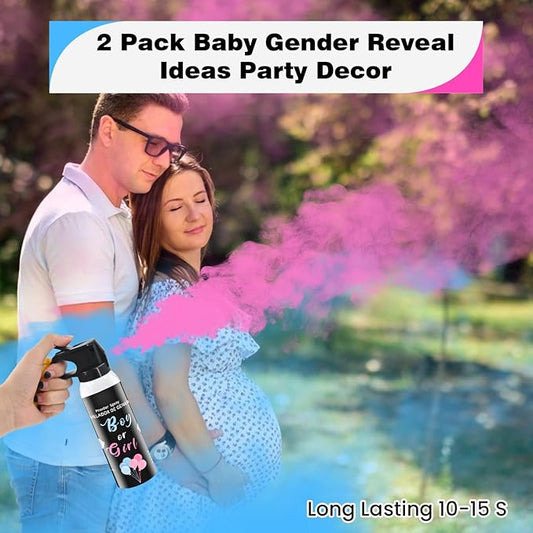 Gender Reveal Fire Extinguisher 2 Pack Boy or Girl Extinguishers for Baby Reveal - Gender Reveal Decorations Smoke with Power for Party - Blue Pink Smoke Color Powder for Reveal Party Ideas Color Run