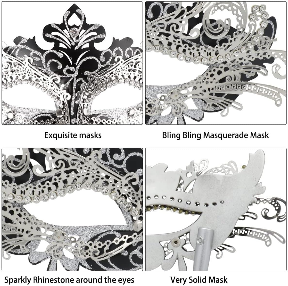 Coddsmz Masquerade Mask with Stick Venetian Mask Mardi Gras Decorations for Womens Halloween Costume Mask