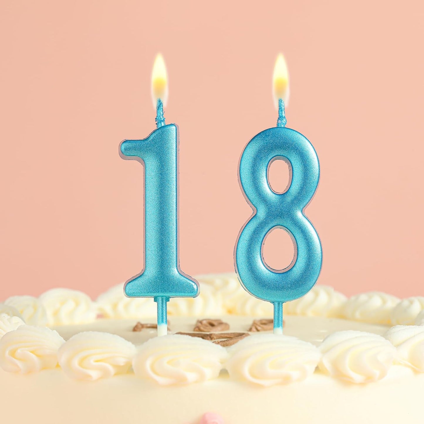 10-Pieces Blue Numeral Birthday Candles, Cake Numeral Candles Number 0-9 Glitter Cake Topper Decoration for Birthday,Wedding Anniversary,Party Celebration