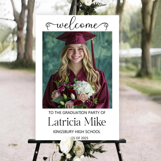 Custom Graduation Party Welcome Sign, Class of 2025 Yard Signs, Senior, High School, College Graduation Welcome Sign 2025, Graduation Party Decorations