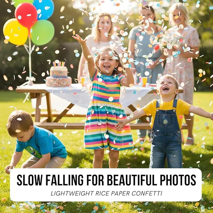 Rainbow Confetti Biodegradable Rice Paper Confetti for Birthday Parties, Weddings & Photoshoots – Eco-Friendly Multicolor Tissue Paper Alternative, Filler for Confetti Cannons, 150G 20000 Pcs