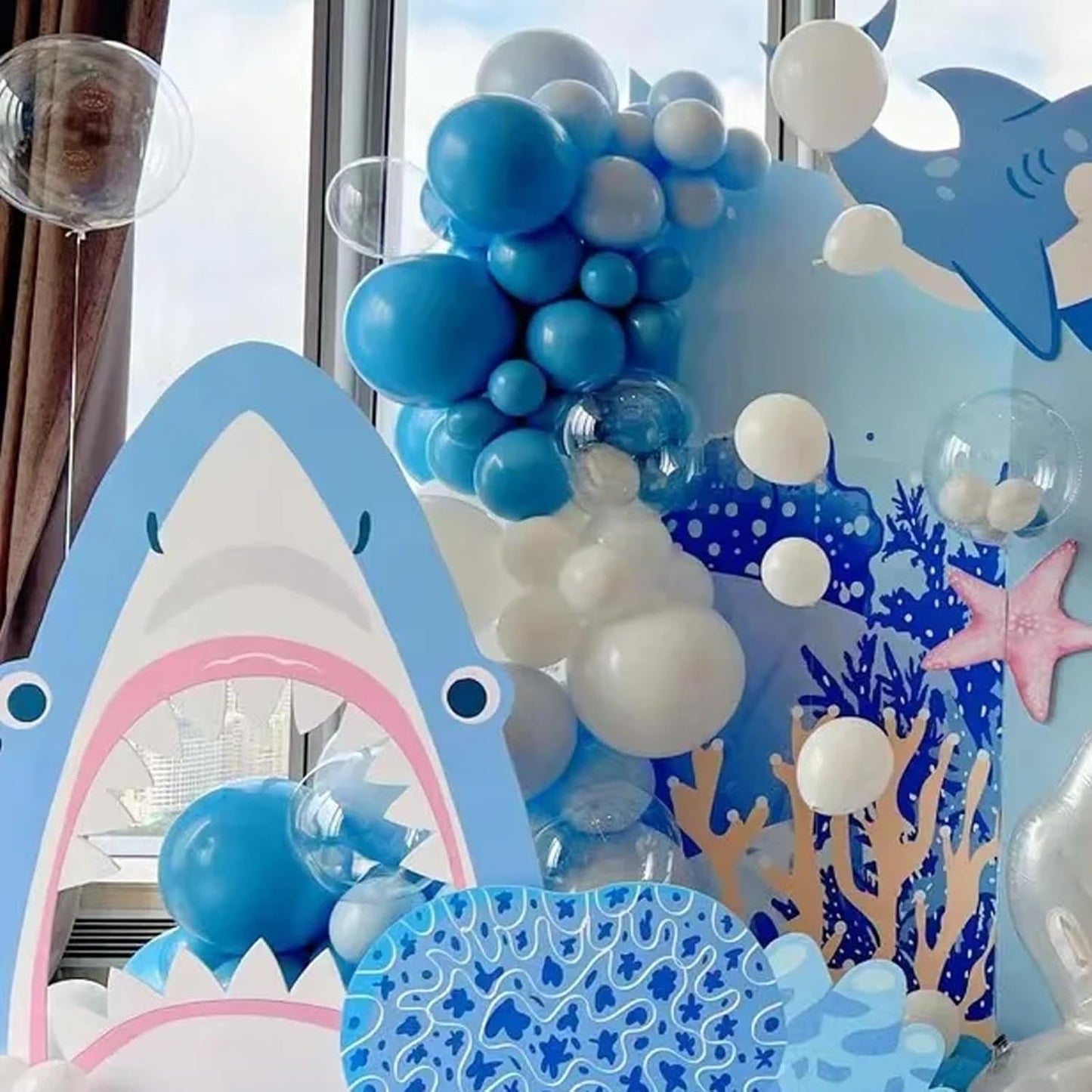105pcs Blue Balloons 12inch Party Latex Balloons for Boys Girls Birthday Baby Shower Gender Reveal Wedding Sunflower Party Decorations