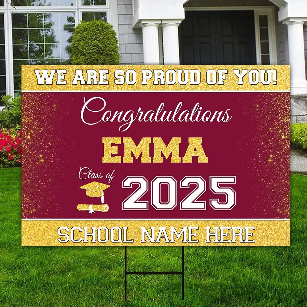 Personalized Graduation Yard Signs, Class of 2025 Sign, Graduation Senior Sign 2025, Graduate Yard Sign, Graduation Decorations Sign, High School Grad, College Graduation Sign #2