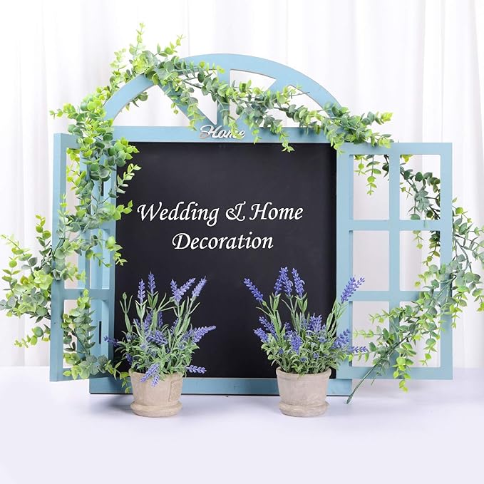 Artificial Vines Faux Eucalyptus Garland, 2 Pack Fake Eucalyptus Greenery Garland Wedding Backdrop Arch Wall Decor, 6 Feet/pcs Fake Hanging Plant for Table Festival Party Decorations