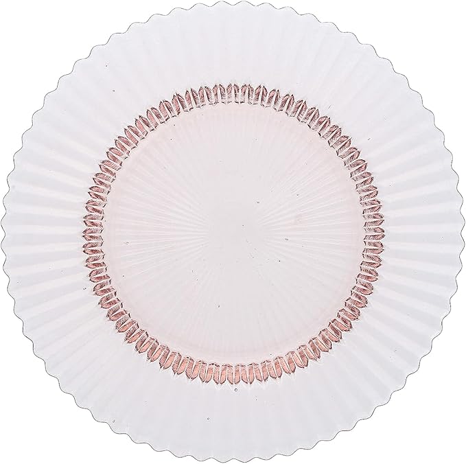 Fortessa Archie Glass Salad/Dessert Plate, 8.5 Inch, Pink