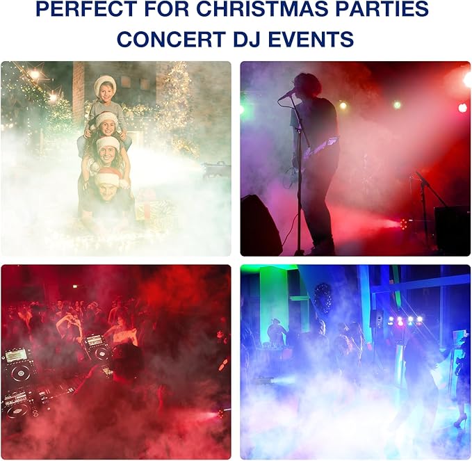 Handheld Fog Machine Gun for Party - 1500W Smoke Cannon with Color Changing Lights for DJ Events Concerts Parties Halloween Live Shows Stage Performances