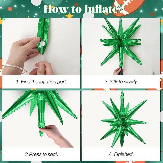 Football Balloon Arch Kit, Dark Green Brown Balloon Garland with Foil Star Striped Balloons for Football Party Decorations Touch Down First Year Down Birthday Tailgate Sport Party Game Day Decorations