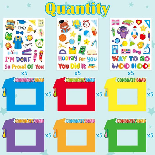 Luckyhern 30 Pack Graduation Picture Frame Craft Kits for Graduation Photo Frame 2026 Grad Party Decoration Class of 2026 Congrats Grad Craft Activity
