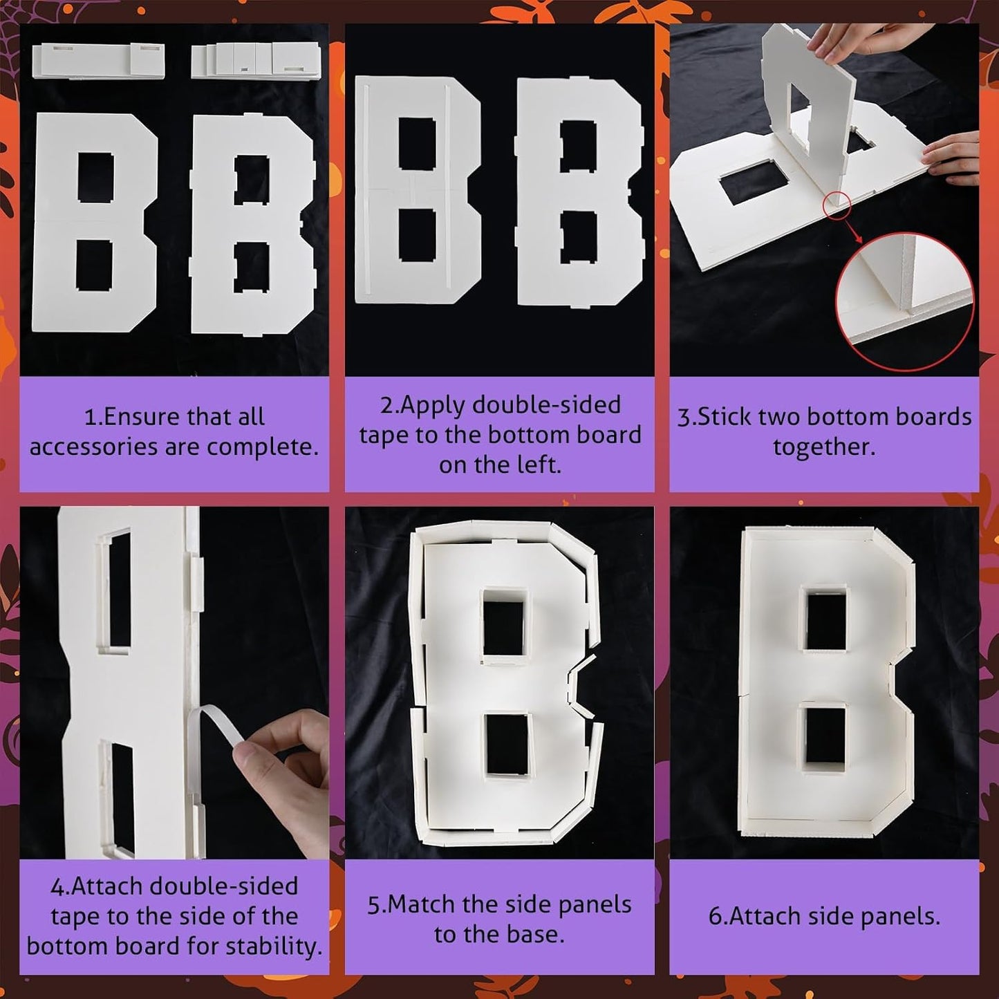 BOO Cardboard Letters for Halloween Party Decorations, 13.7 Inch Charcuterie Letters Fillable White Paper Mache Letter Trays for Chocolate Candy Food Display Letter Box for Halloween Party Decorations