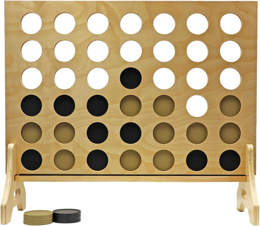 Tailgating Pros Premium Giant Four in a Row with Carrying Case - Jumbo Oversized Outdoor Yard Game - Connect Multiple Pucks in a Row to Win - Many Puck Colors Available!