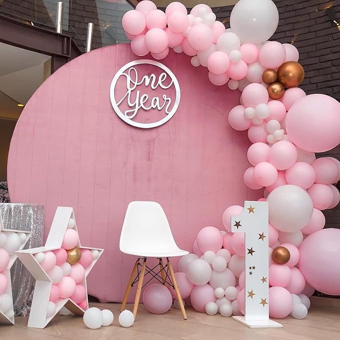 KBZVNAF Pastel Pink Latex Party Balloons - 50 Pack 12 inch Helium Matte Baby Pink Balloons for Birthday Wedding Baby Shower Gender Reveal Party Decorations