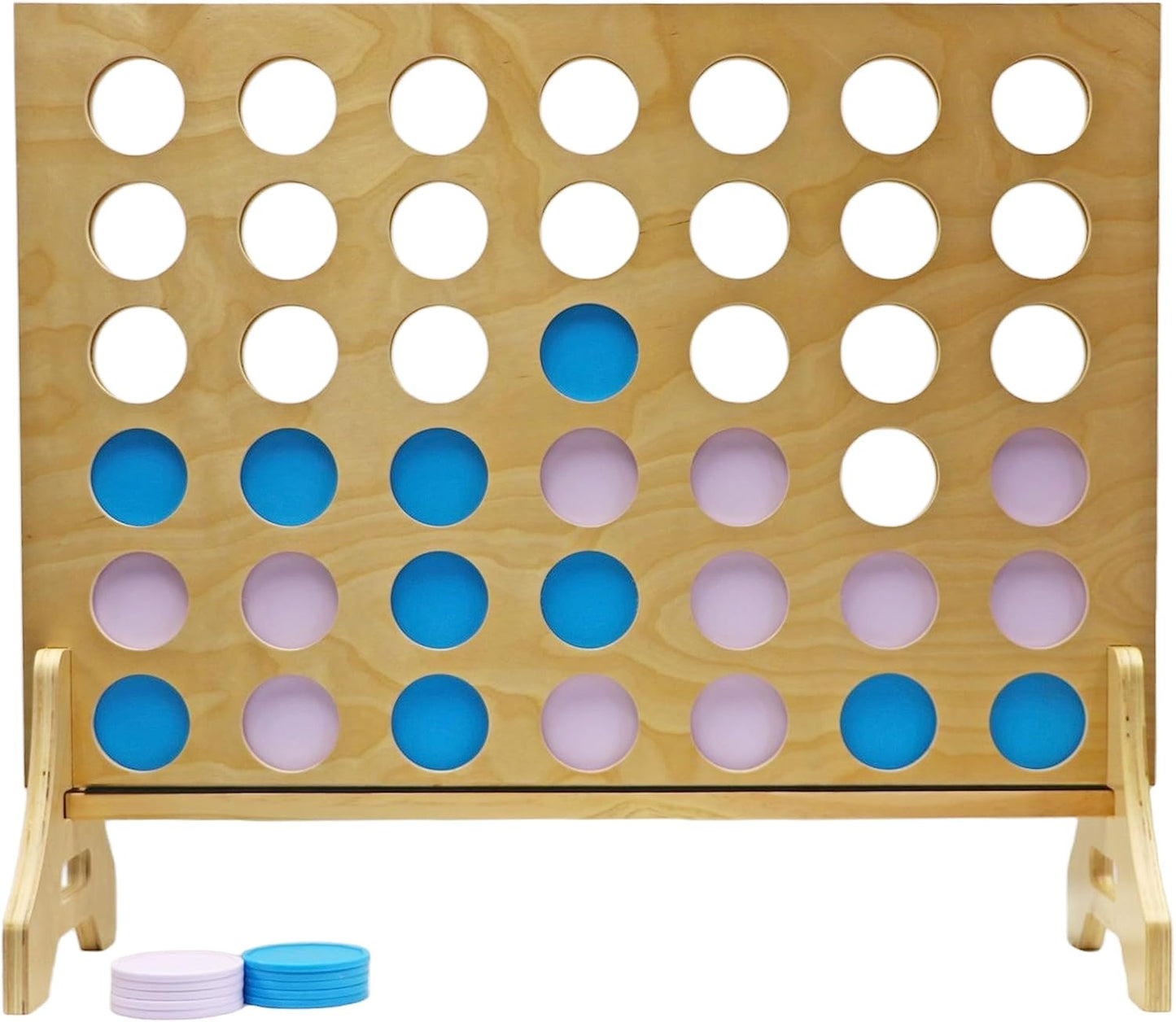 Tailgating Pros Premium Giant Four in a Row with Carrying Case - Jumbo Oversized Outdoor Yard Game - Connect Multiple Pucks in a Row to Win - Many Puck Colors Available!