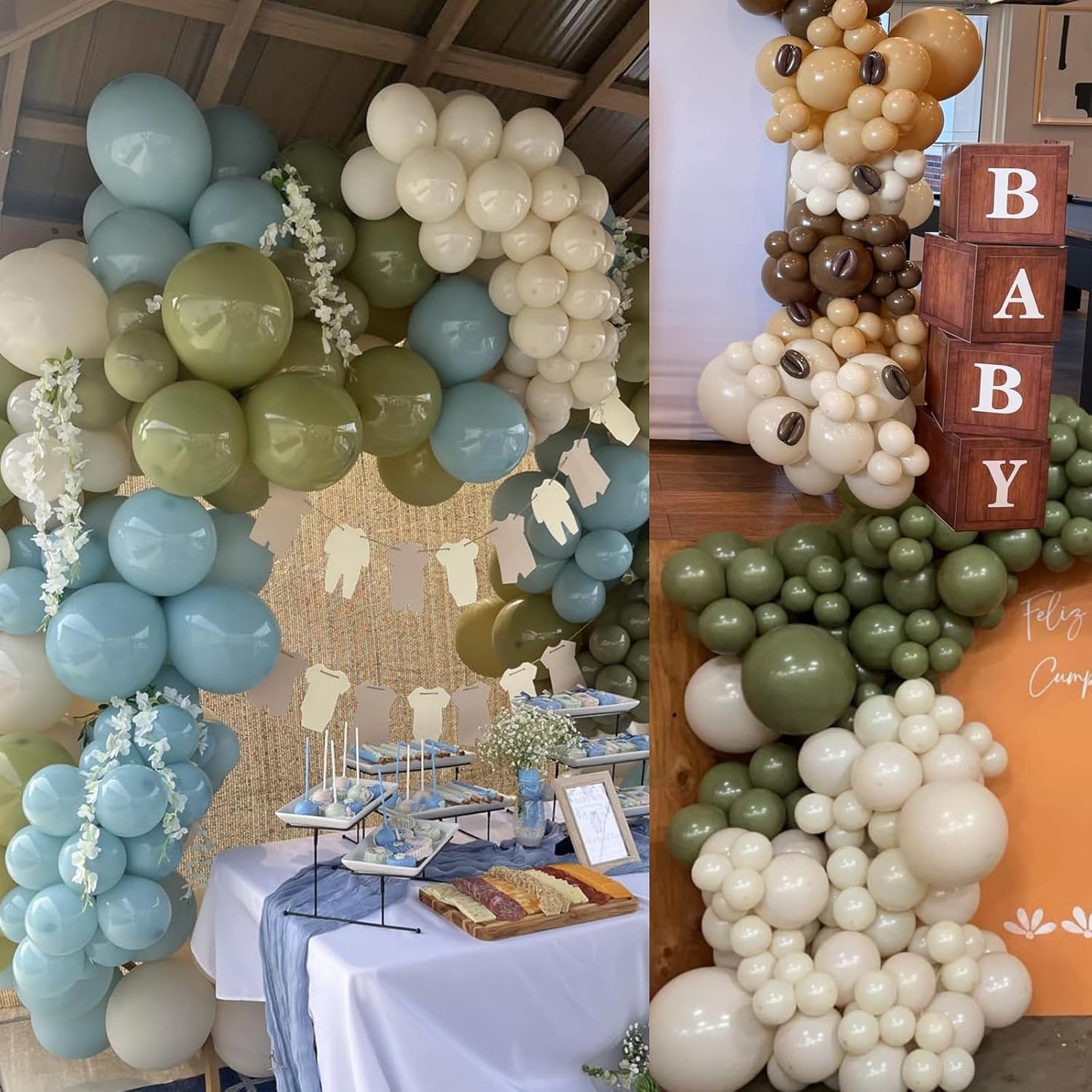 104pcs Sand White Balloons - 18/12/10/5 Inch Cream Beige Neutral Latex Balloons Garland Arch Different Sizes Pack for Boho Weddings, Baby Showers,Gender Reveals, Birthdays