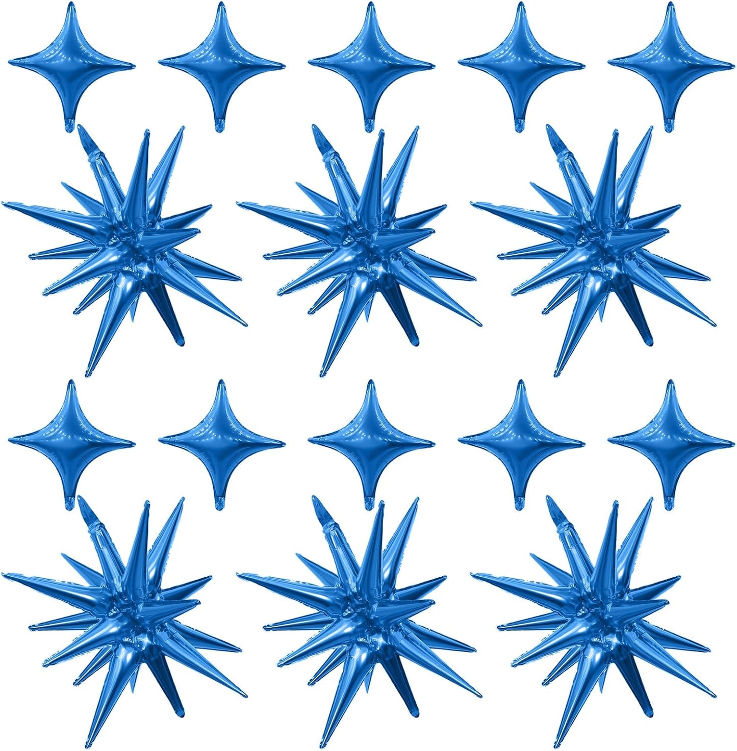Blue Star Balloon,Dark Blue 6Pcs 22Inch Explosion Star Balloons and 10Pcs 10Inch Four Angle Balloons Kit for Birthday Graduation Anniversary Baby Shower Wedding Party Decorations